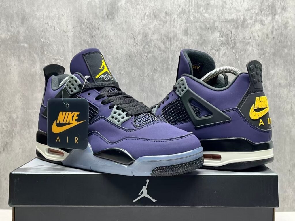 AJ4 Purple Gold Lakers 36475 with half size
