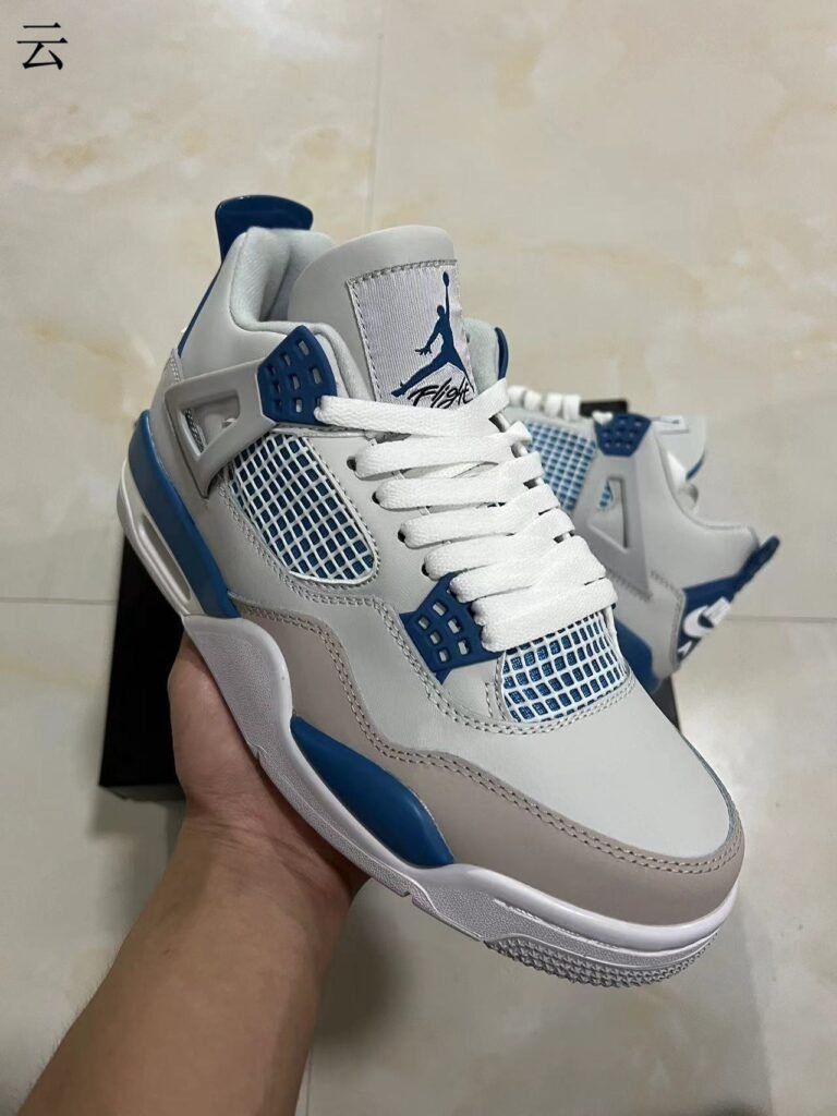 Super air jordan 4 replica white gray blue item number size 36-475