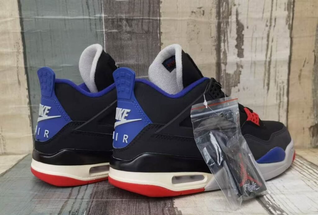 Currency JORDAN 4 black blue red men's shoes 40--47