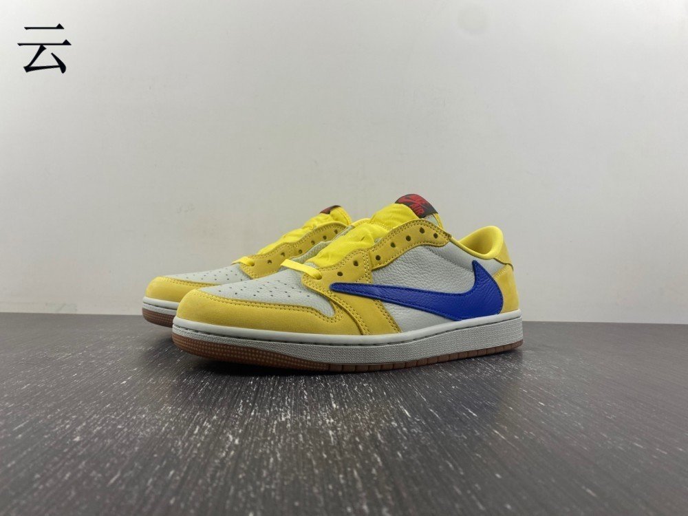 31 Hupu version of Jordan 1 Travis Scott x Air Jordan 1 Low OG Canary undercut white yellow blue low top Hupu version 31 item number DZ4137-700 47 number 36-475 shipped