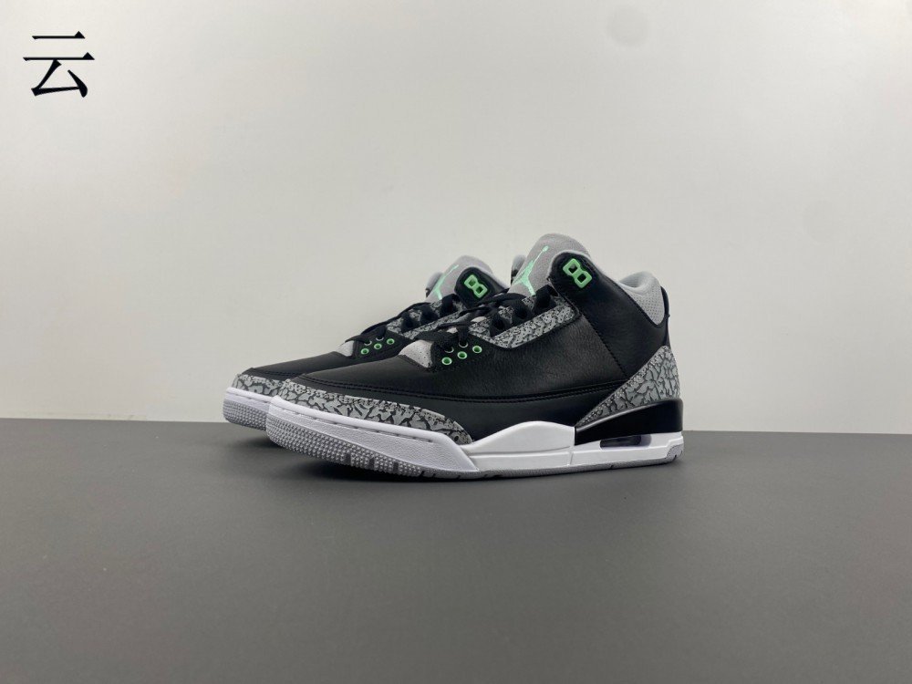 M version of Jordan 3 Air Jordan 3 Green Glow black green crackle pattern item number CT8532-031 original version M40 number 7-13 shipped 42