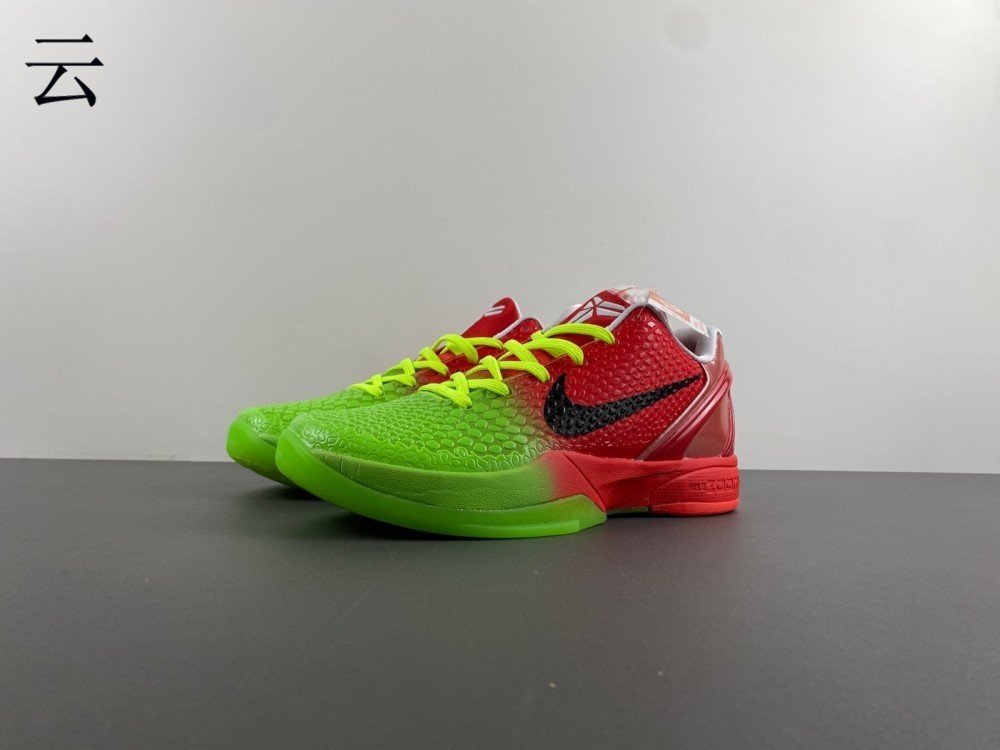 Authentic R Nike Kobe 6 Protro fluorescent green and red half color item number CW2190-301 Authentic R24 number 40-46 shipped 26