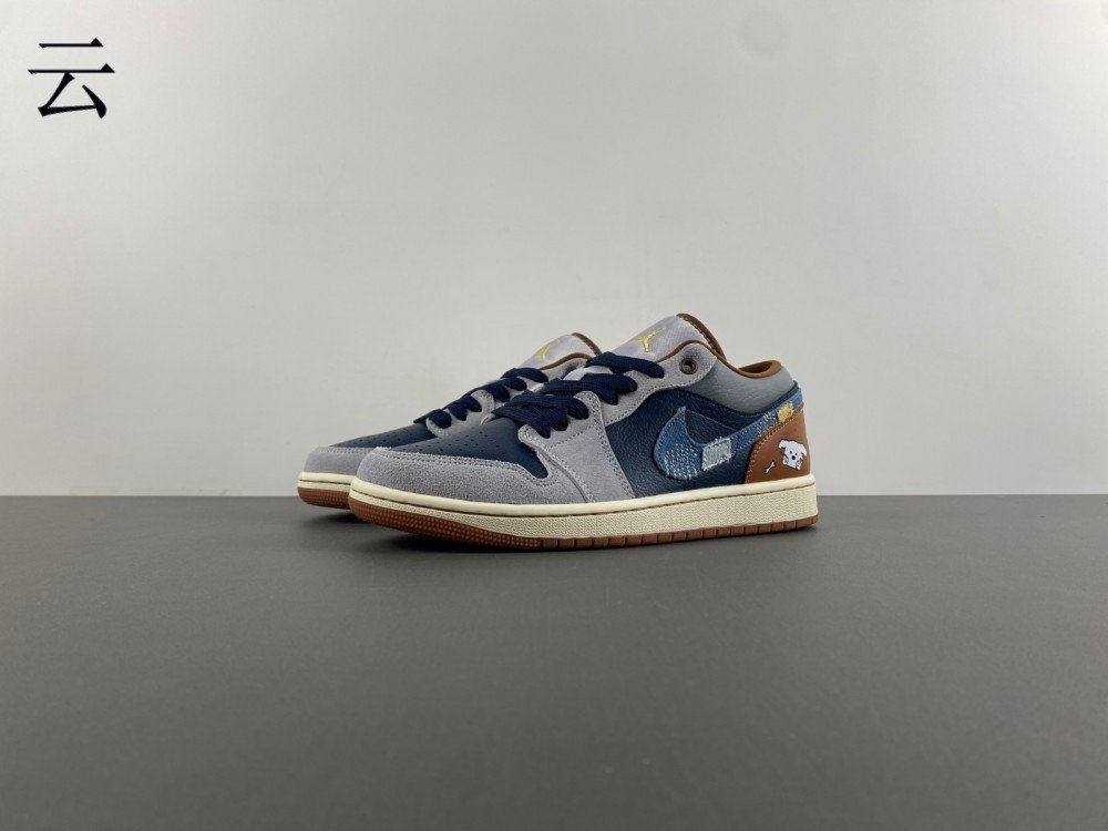 R version Air Jordan 1 Low Denim denim hook coconut milk brown blue low top item number FZ5042-041 genuine R18 number 36-46 shipped