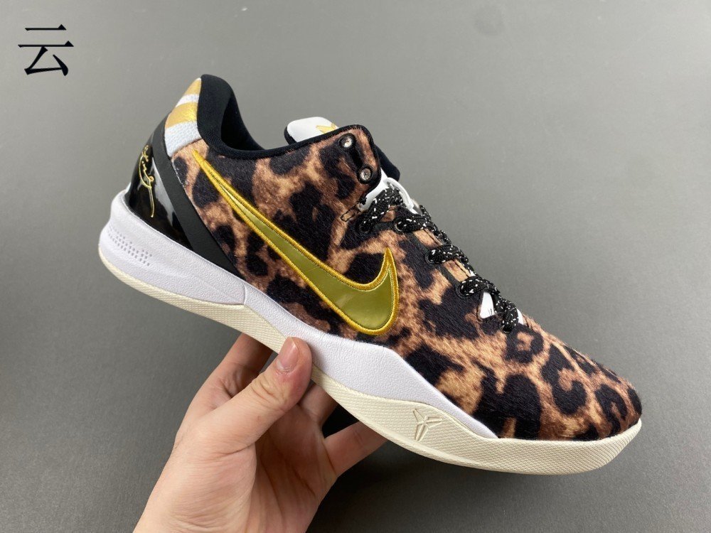 Authentic R Kobe 8th generation Nike Kobe 8 Protro leopard print gold authentic R22 number 40-46 shipped