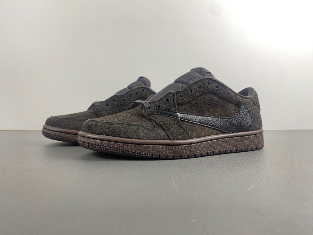 TA version of Jordan 1 Travis Scott x Air Jordan 1 Low OG dark mocha black velvet brown item number DM7866-202 top updated version ta32 number 36-485 shipped 36