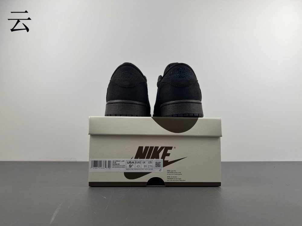 God version 1 Jordan 1 generation Travis Scott x Air Jordan 1 Low OG dark mocha black velvet brown item number DM7866-202 original dark version 135 number 36-485 shipped