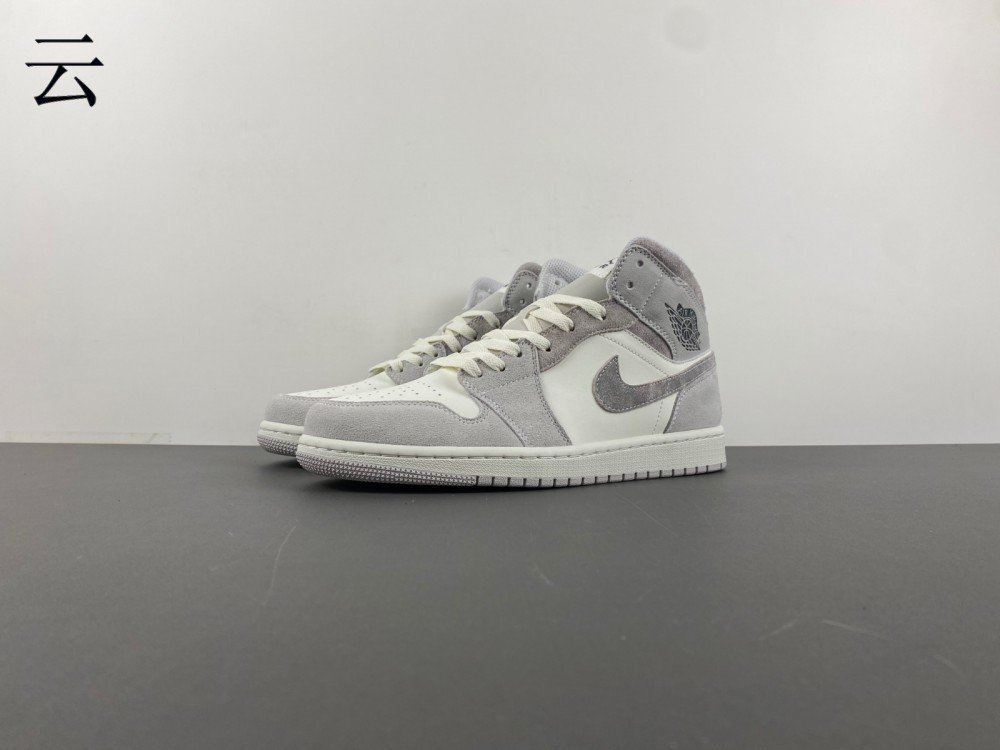 R version of Jordan 1 Wmns Jordan 1 Mid white gray mid-top item number x27FQ7720-002 genuine R19 number 36-46 shipped