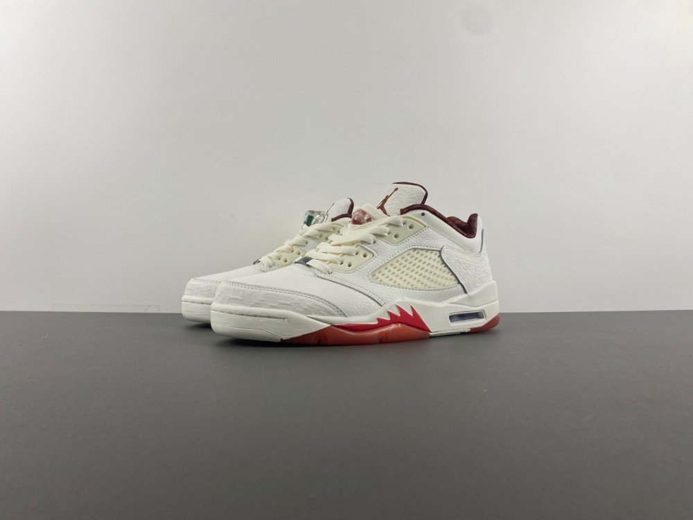 17th Edition Air Jordan 5 El Grito LOW Mexico White Green Red Low Top Mandarin Duck Item No. HF8833-100 Original Version 1724 Number 36-475 Shipment 26