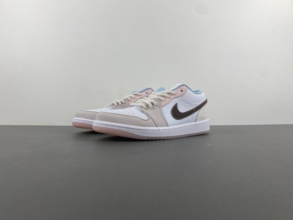 Authentic R Jordan 1 generation Air Jordan 1 Low white rice white gray pink low top item number LB8859-101 authentic R18 number 36-46 shipped 19
