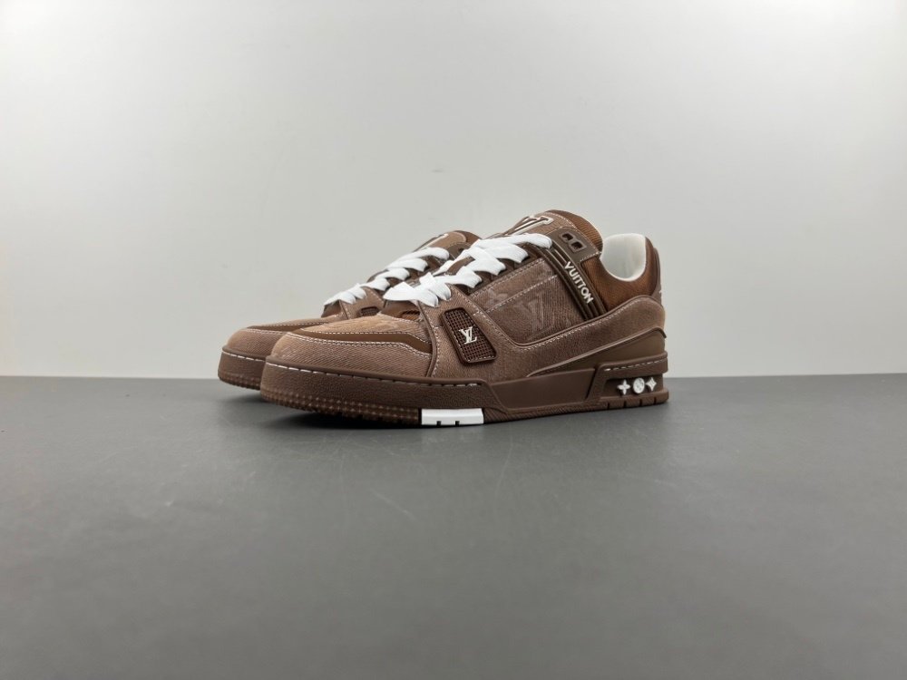 Top version X2Louis Vuitton LV trainer coffee white LV co-branded original version X248 number 38-46 shipped 49