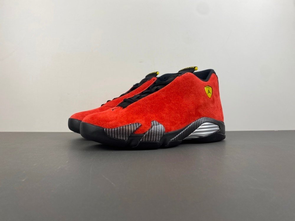 S version of Jordan 14 brand new Air Jordan 14 Ferrari2025 replica all red and black Ferrari deerskin red item number IF5015-600 original version S40 number 7-13 shipped 43