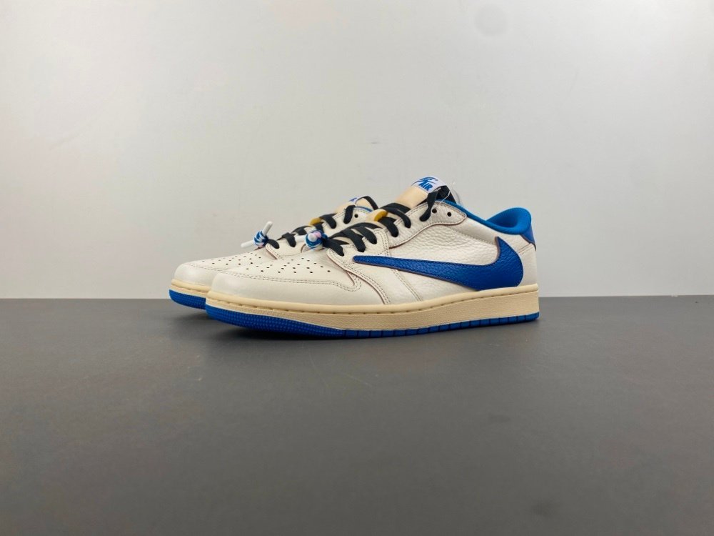 God Version 1 Updated Correct Version Travis Scott x Fragment x Air Jordan 1 Low OG Fujiwara Hiroshi 20 Lightning White Blue Undercut Low Top Item Number DM7866-104 Number 36-485 Shipment