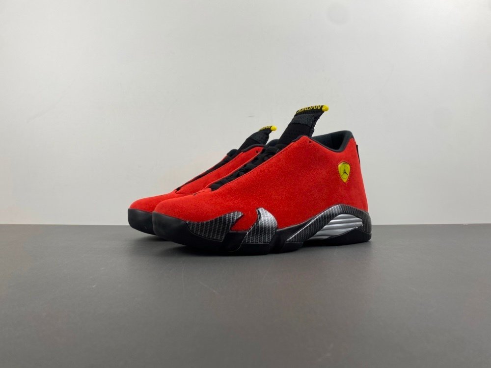 Y version updated version of Jordan 14 generation new Air Jordan 14 Ferrari replica all red and black Ferrari deerskin red item number IF5015-600 original material Y40 number 7-13 full size shipped 42