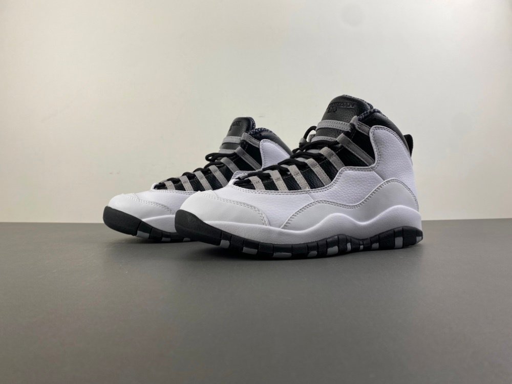 LG version of Air Jordan 10 Steel OG white black gray jade color item number HJ6779-104 date August 2nd genuine first layer leather LG40 number 7-13 shipped 42