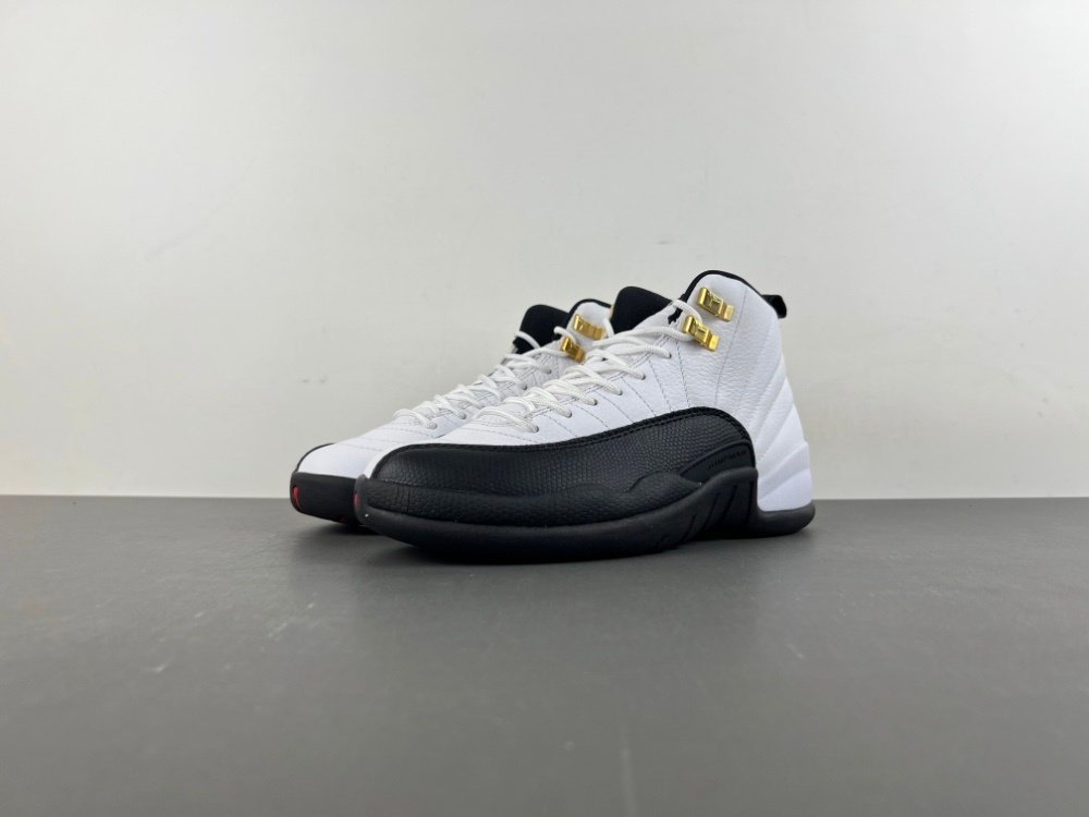 2025 replica Y version Air Jordan 12 Retro Taxi GS white black gold item number 153265-117 original version Y36 number 36-40 shipped 39