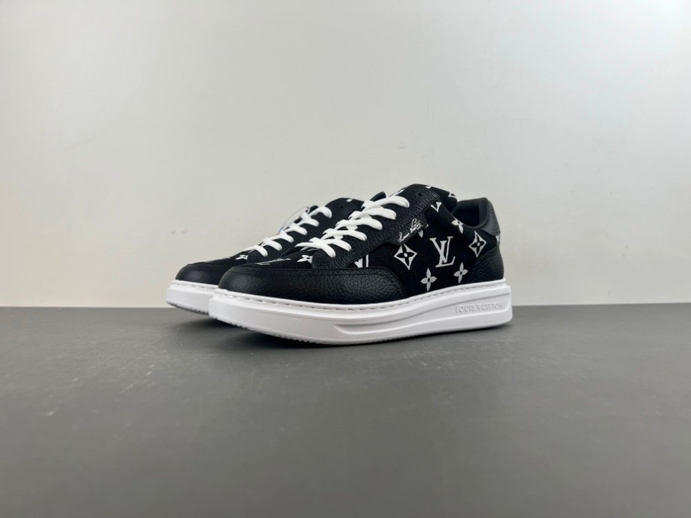 X2 version of LV Louis Vuitton men's shoes Beverly Hills canvas grained calfskin black and white thick sole item number 1ACQL6 original version X241 number 36-45 shipped 42