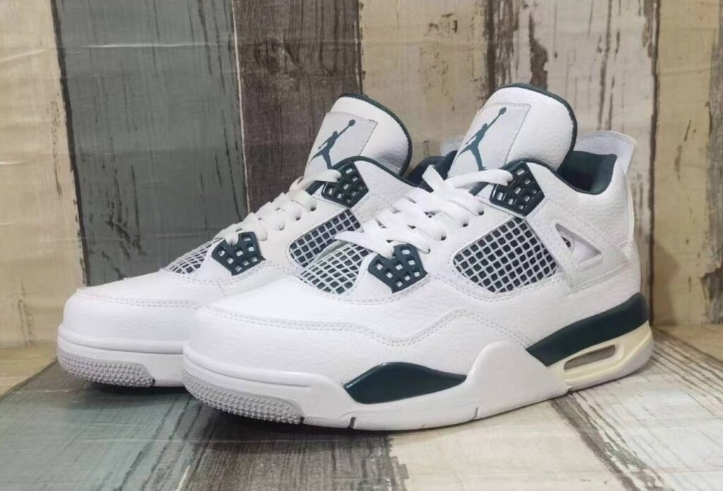 Ordinary Air jordan 4 white dark green men's shoes 40--47