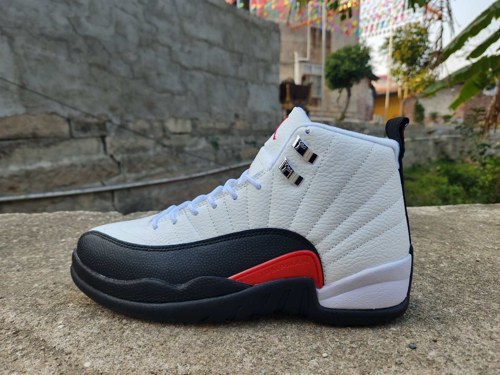 Ordinary AIR JORDAN12 Jordan 12th generation white black red men's shoes 40---47 - Image 1