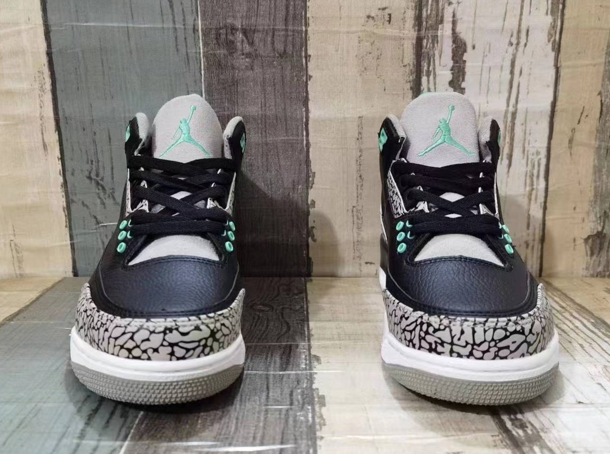 Ordinary JORDAN 3 black light green men's shoes 40--47 - Image 1