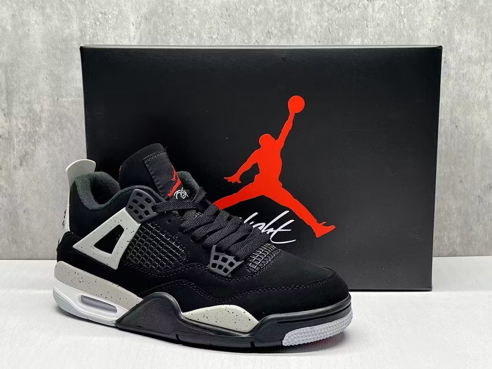 Currency Air Jordan 4 New Black Gray Size 36-475 - Image 1