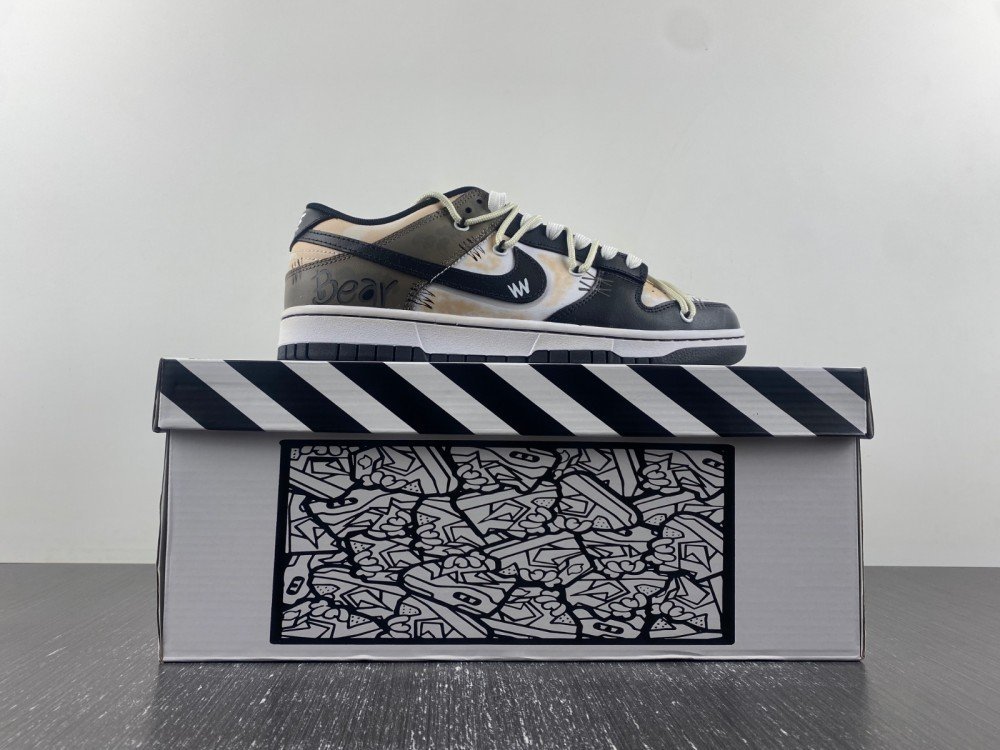 XL version of Nike Nk Dunk Low ragdoll bear doll black brown white SB deconstructed strap low top item number DD1391-100 plus extra box original version XL26 number 36-46 shipped 28