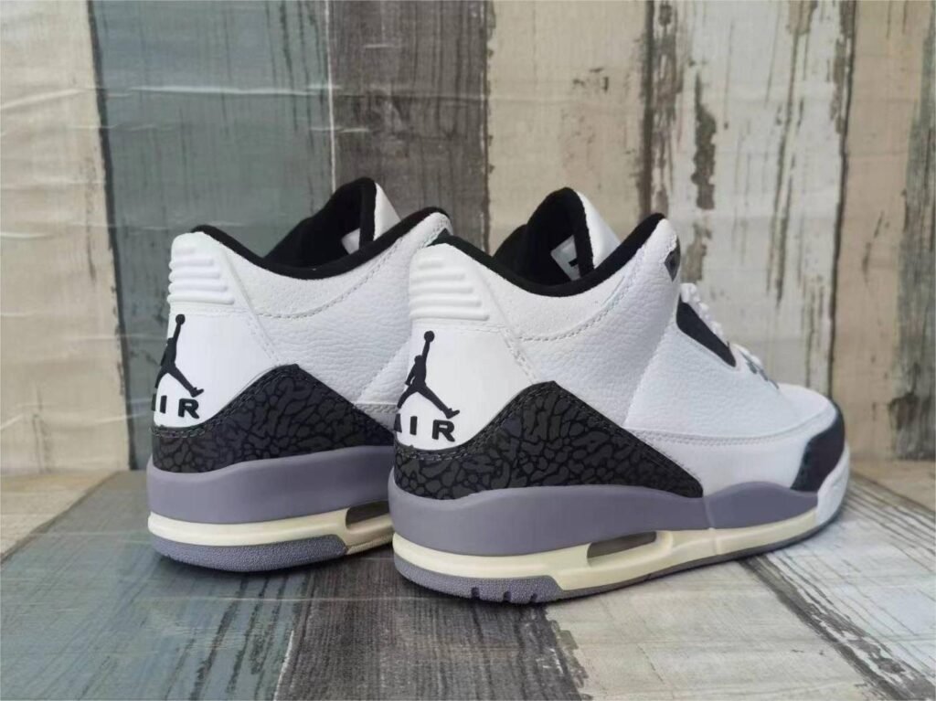 Ordinary jordan 3 new white gray men's shoes 40--47
