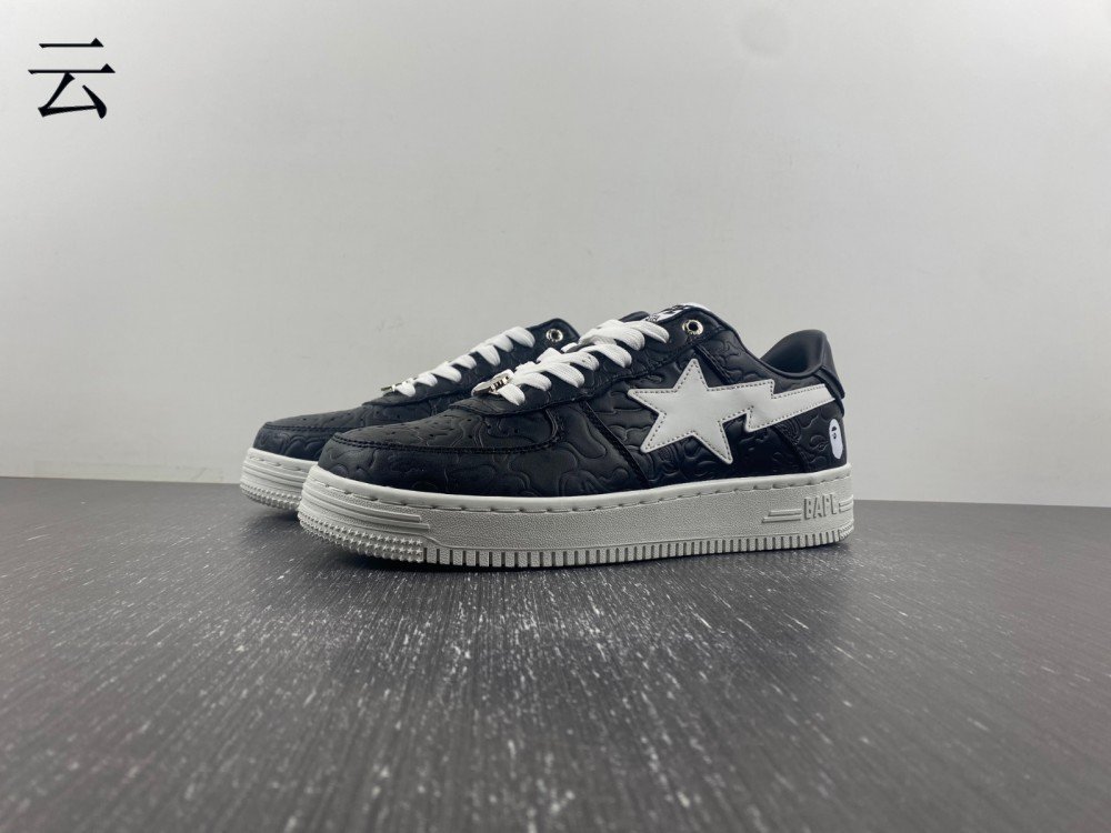 w version of Barbie BAPE STA yuan head black and white textured leather original version W24 number 36-46 shipped 26