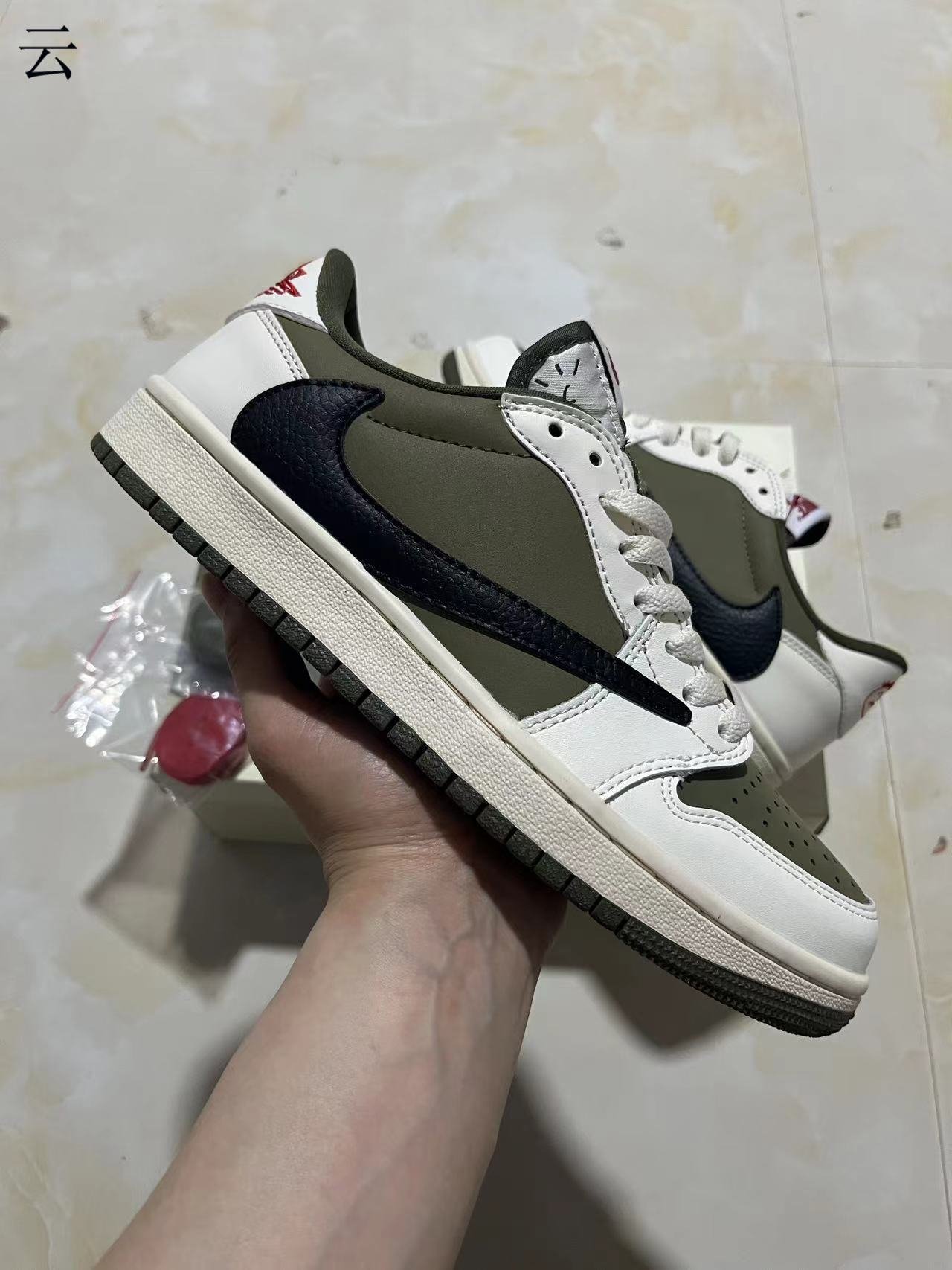 Travis Scott x Air Jordan 1 Low OG  Medium OliveBlack-Sail-Muslin  DM7866-200 36-47 - Image 1