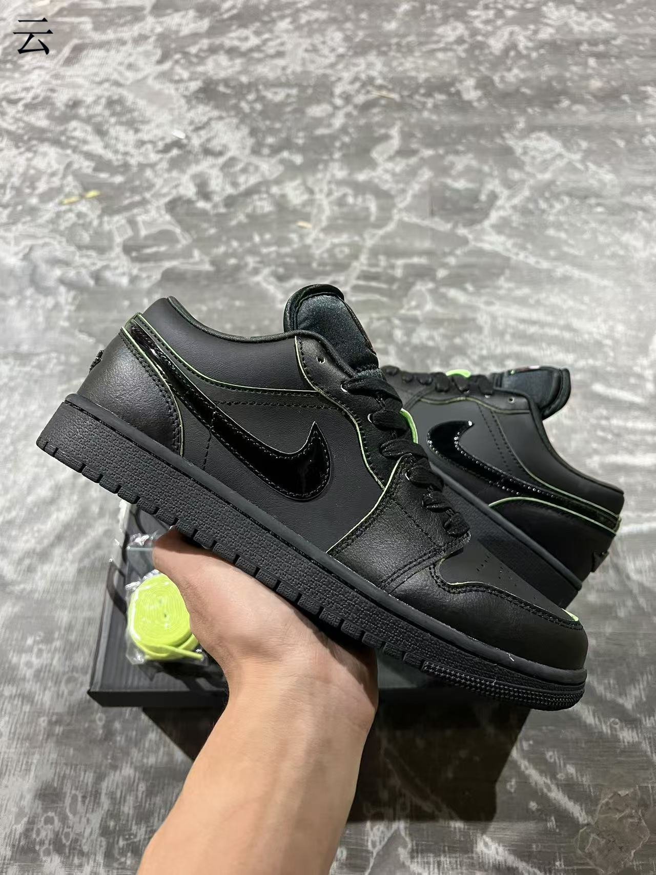 -Air Jordan 1 Low Black CatHM3690-001 36-46 - Image 1