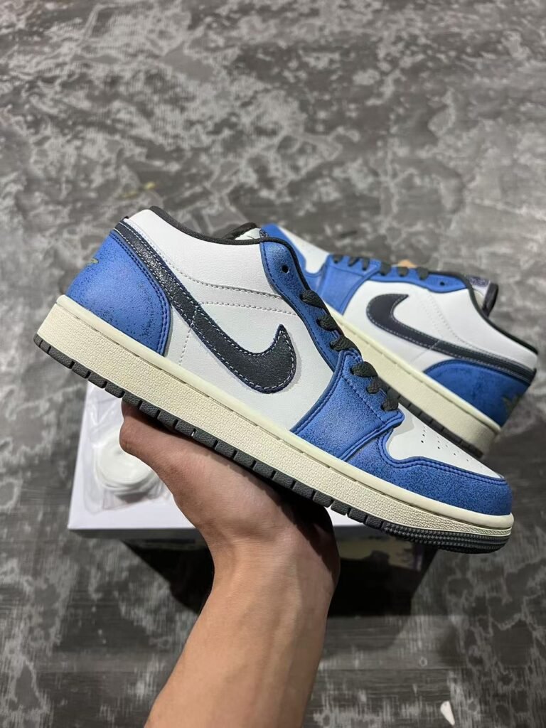 F-Air Jordan 1 Low SE Flight Vintage  WhiteIron Grey-Deep Royal Blue FV8439-10436-46