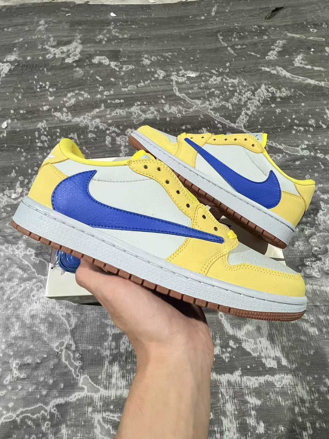 C-Travis Scott x Air Jordan 1 Low OG Canary DZ4137-700 - Image 1