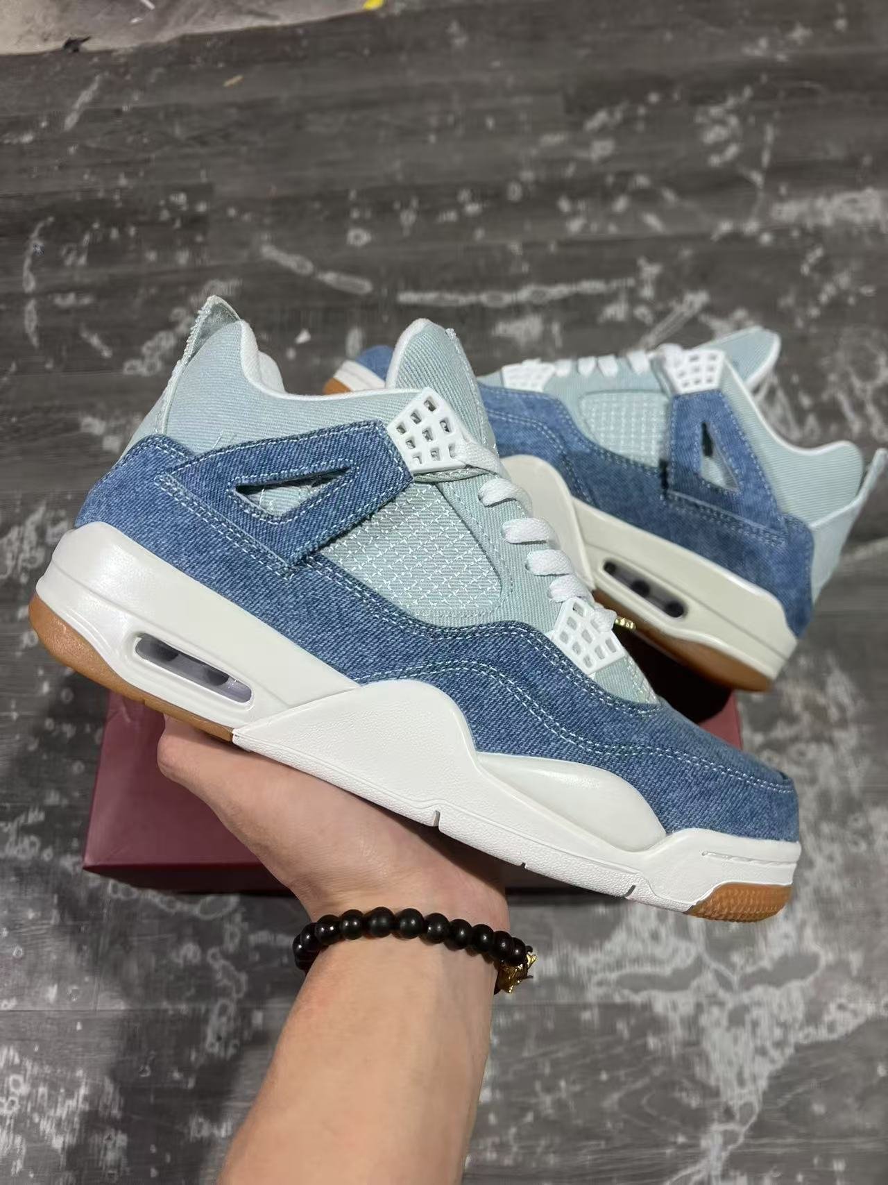 W-Air Jordan 4 Denim quotWorn Blue IB6716-100 - Image 1