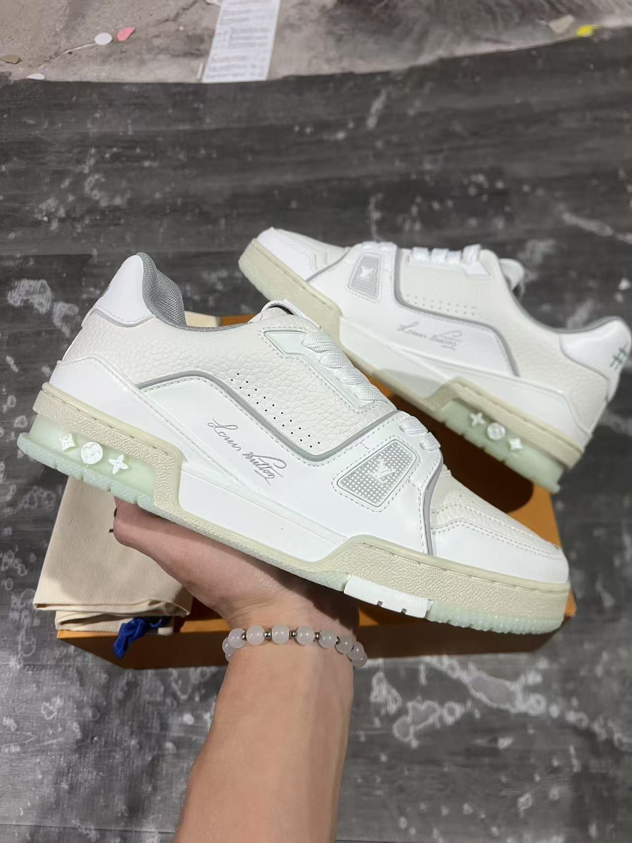 w4-LV TRAINER SNEAKER 51BCOLORE WHITE1xx - Image 1