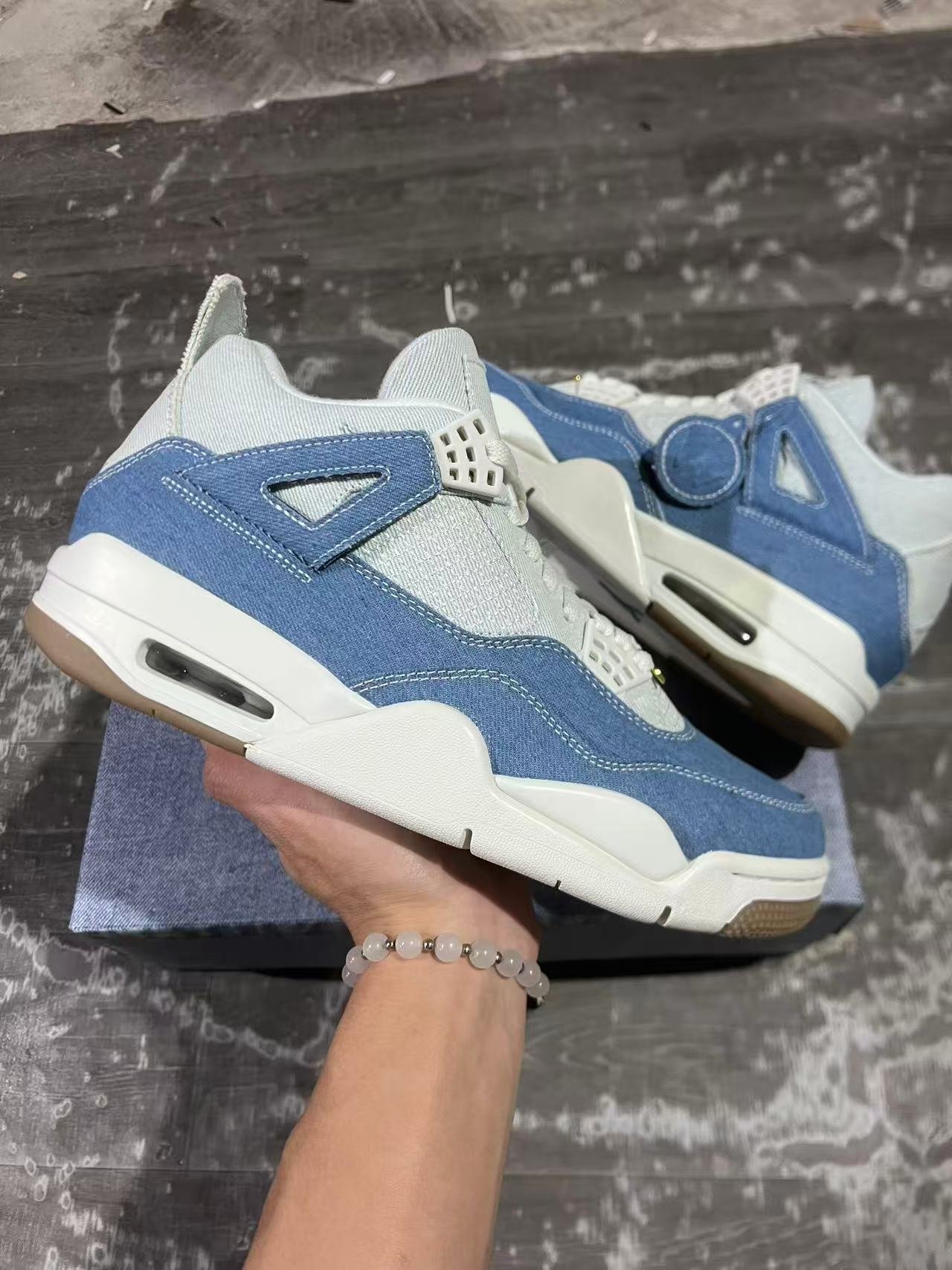 F2-Air Jordan 4 Denim Worn Blue IB6716-10040-47 - Image 1