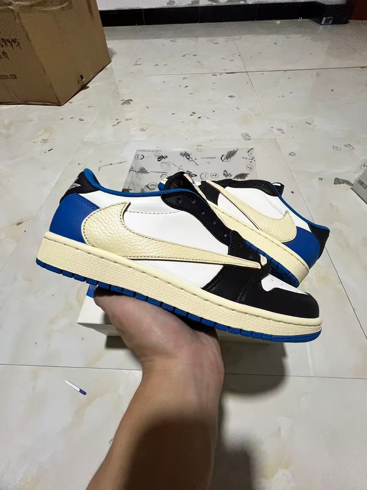 AT-Travis Scott x Fragmentx Air Jordan 1 Low OGDM7866-140 - Image 1