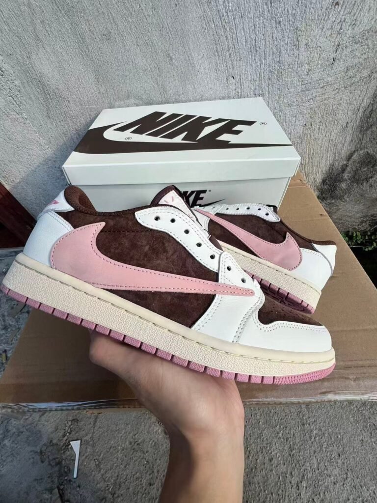 jk-Travis Scott x Air Jordan 1 Low OG Dark PonyPink OxfordDZ4137-206